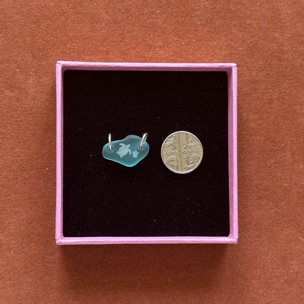 Turtle silhouette pendant No. 7