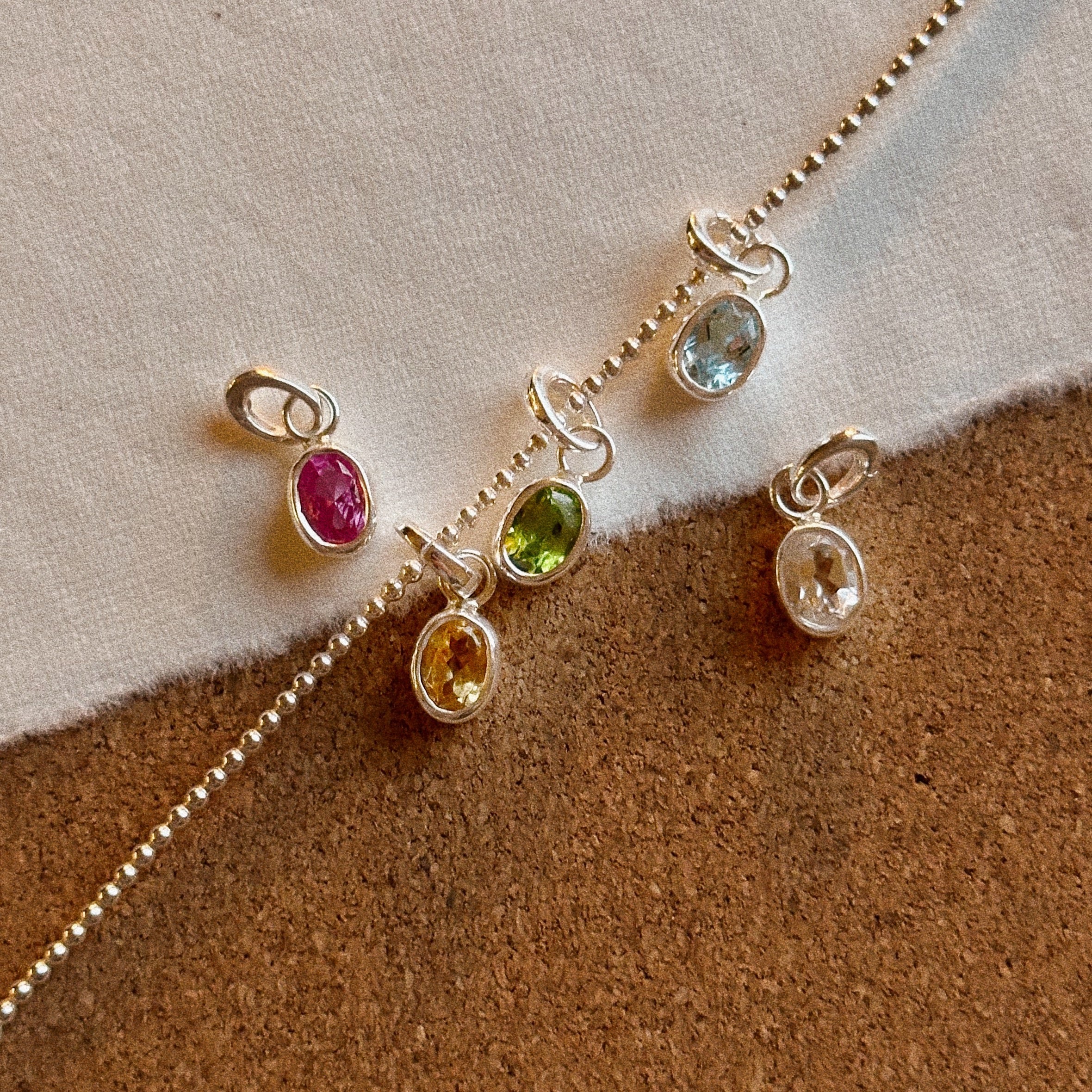 Gemstone charm + chain