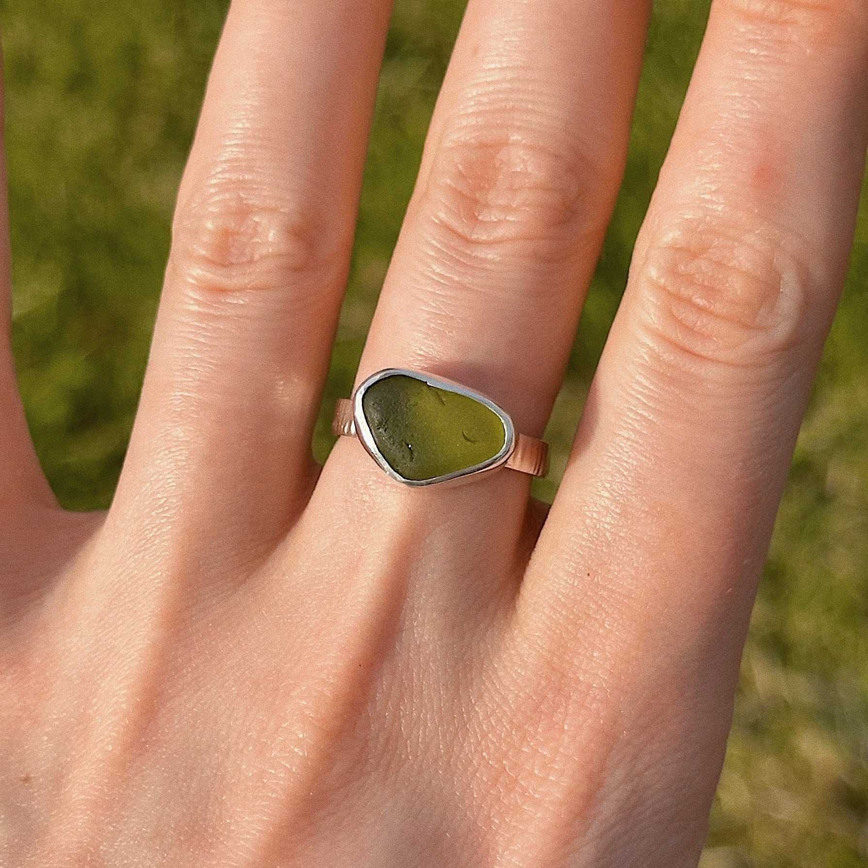 Sea glass ring No. 1 ~ UK N / US 6.5