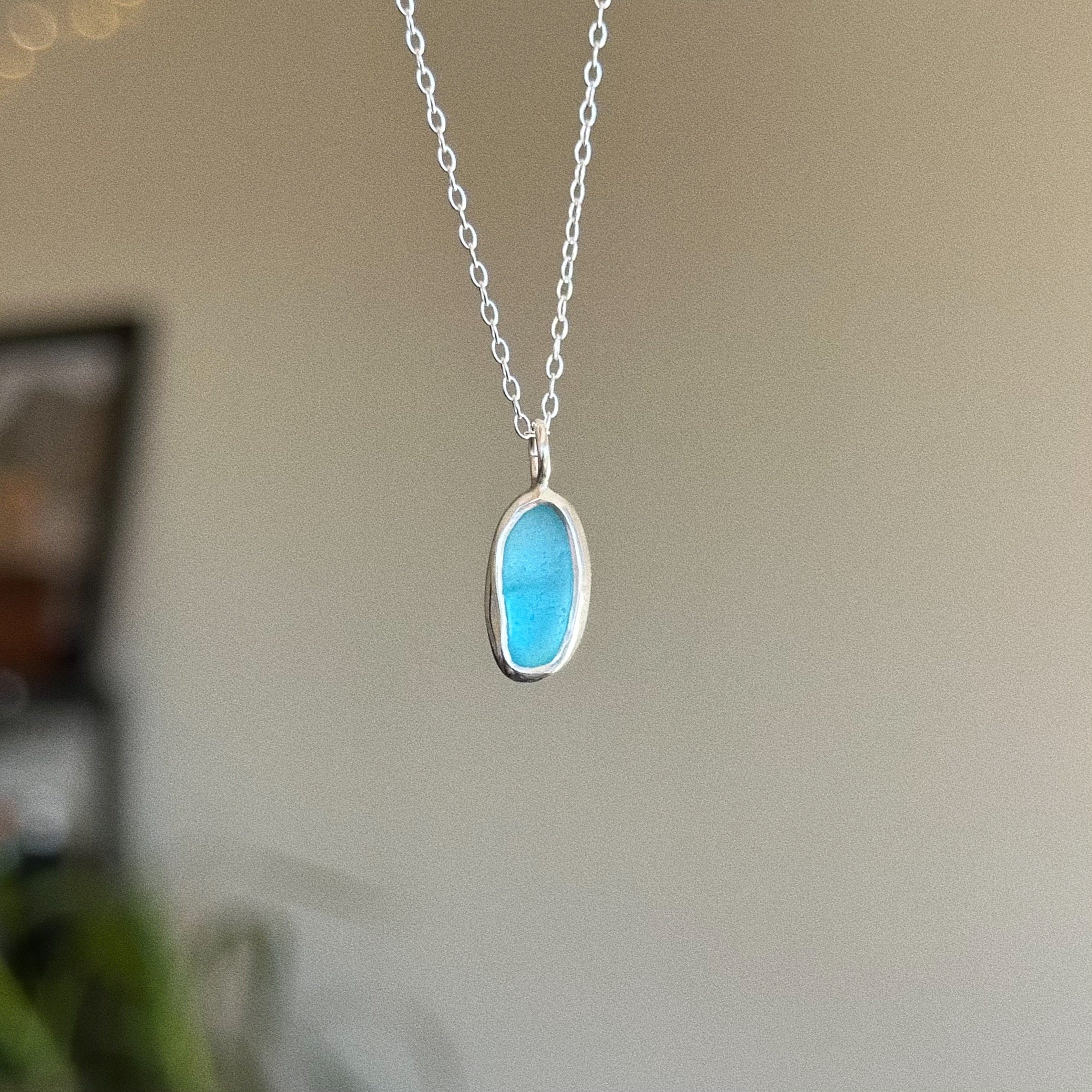 Sea glass twist pendant + necklace