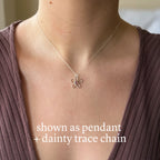 Classic sea glass flower + chain