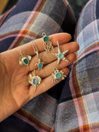 Sea glass turtle charm + chain