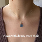 Simple sea glass pendant + chain