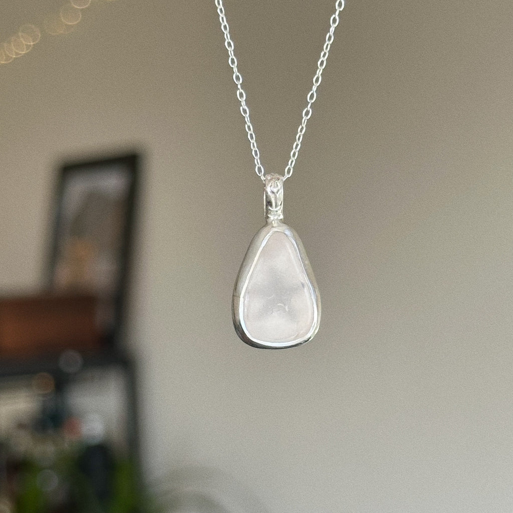 Sea glass star pendant + necklace