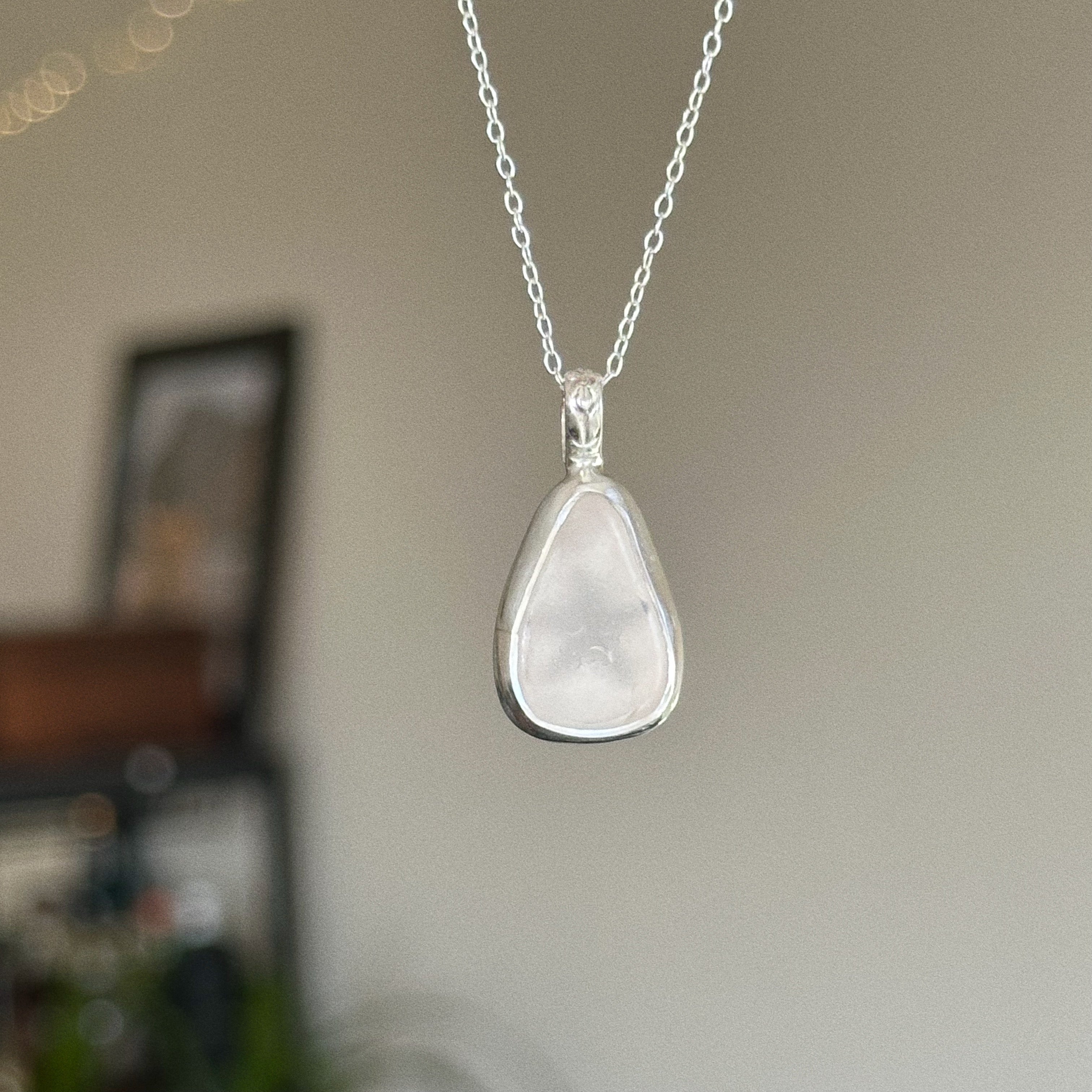 Sea glass star pendant + necklace