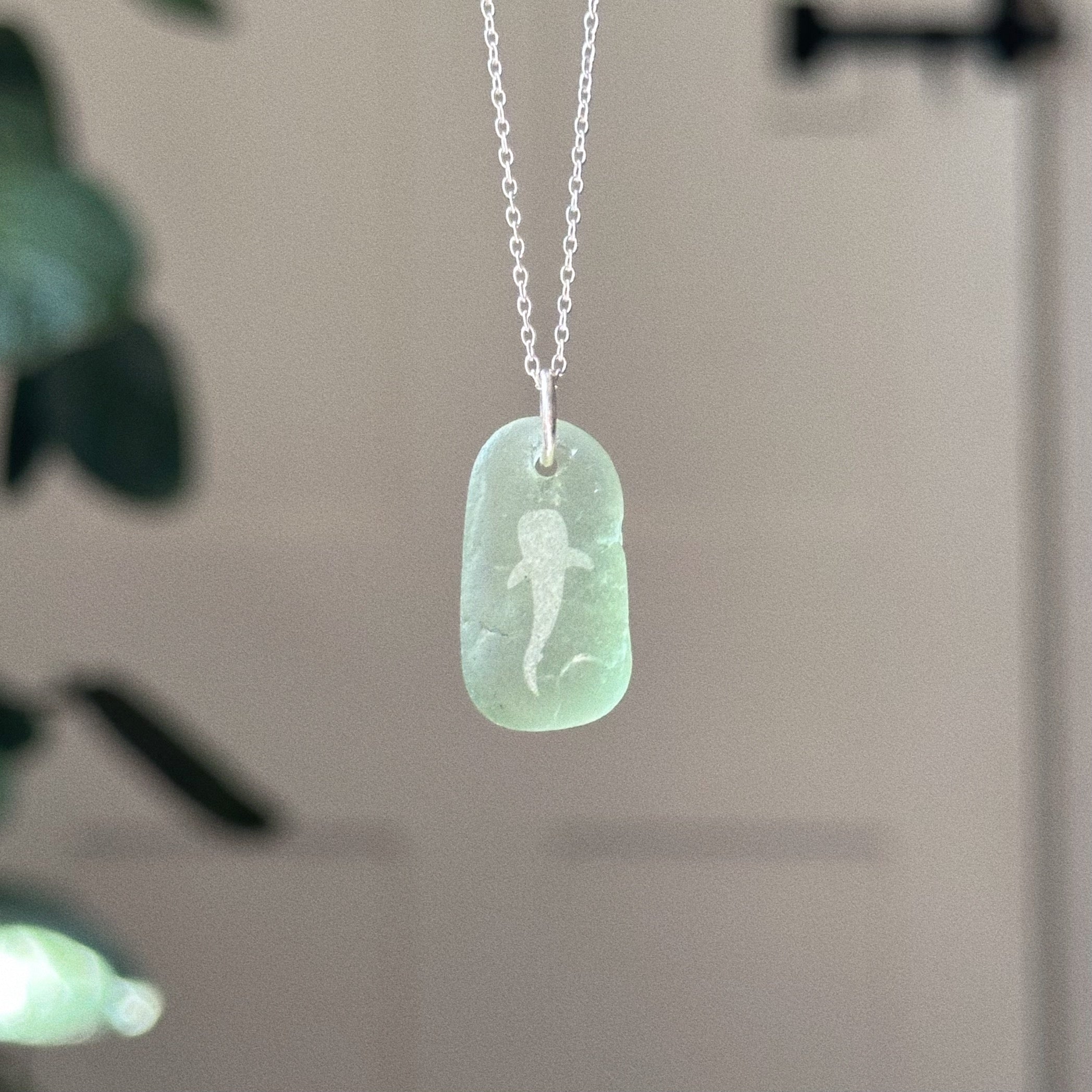 Whale shark silhouette pendant No. 6