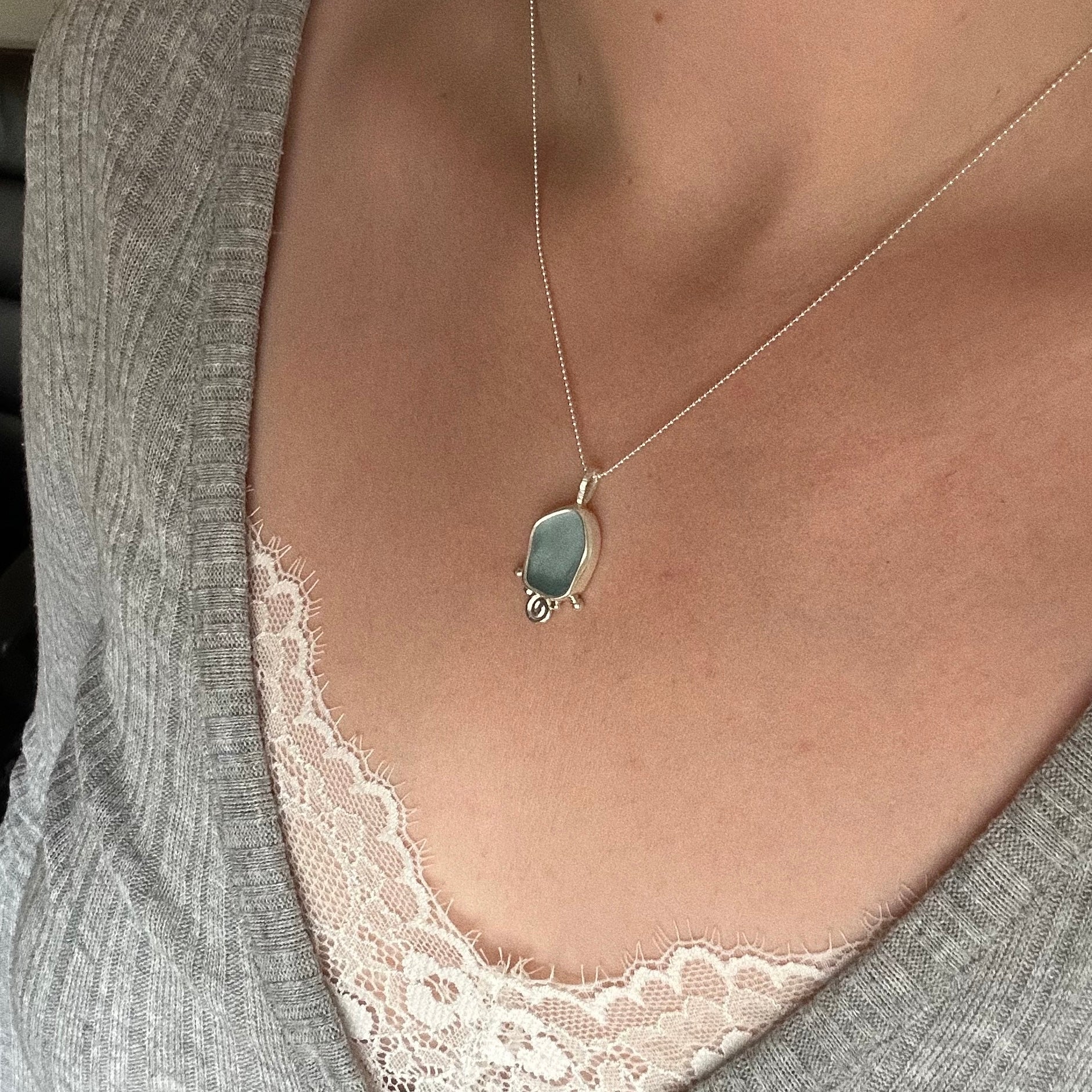 Artefact sea glass necklace No. 12