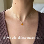 Mini simple sea glass pendant + chain