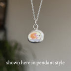 Vintage pottery charm + chain