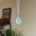 Sea glass wire wrap pendant