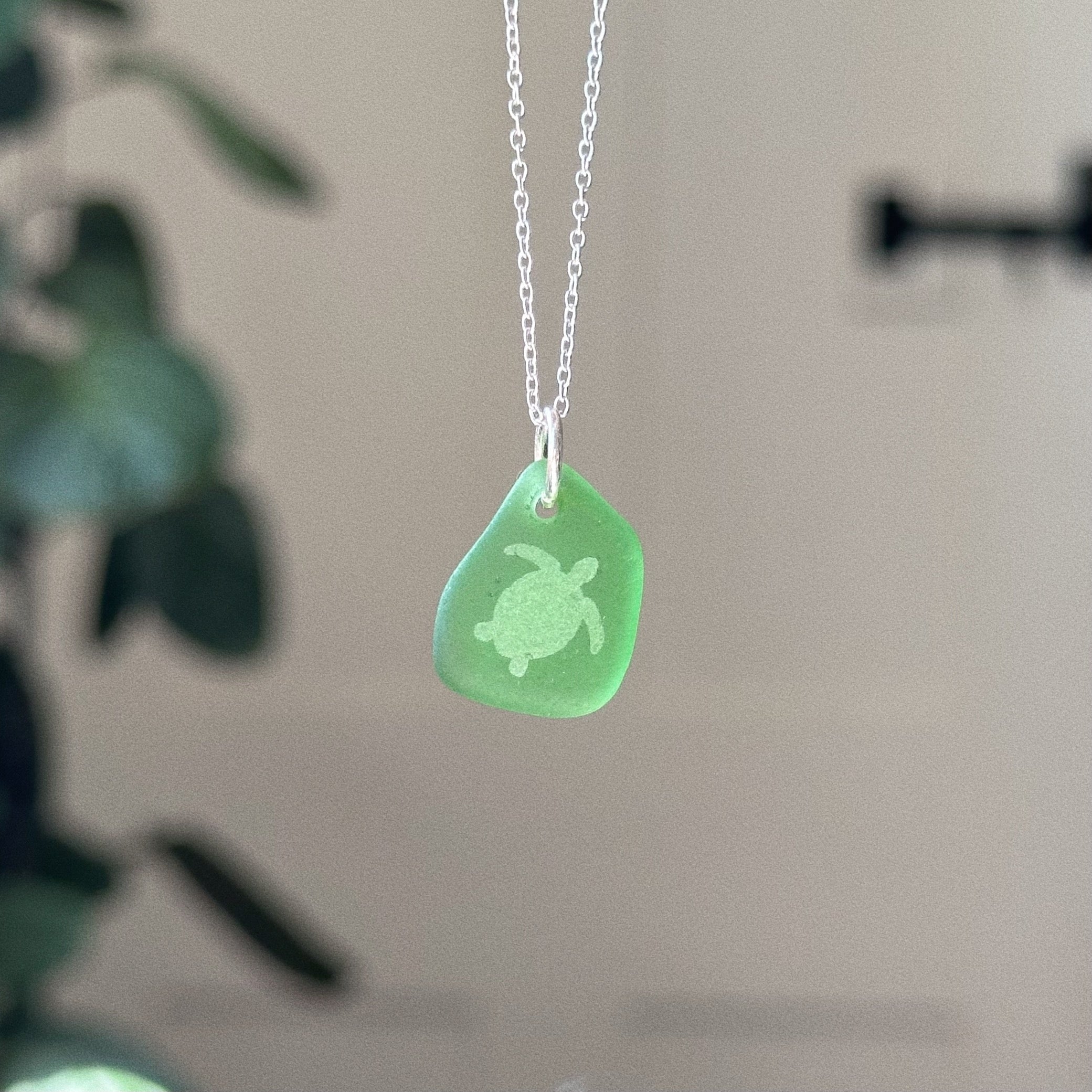 Turtle silhouette pendant No. 2