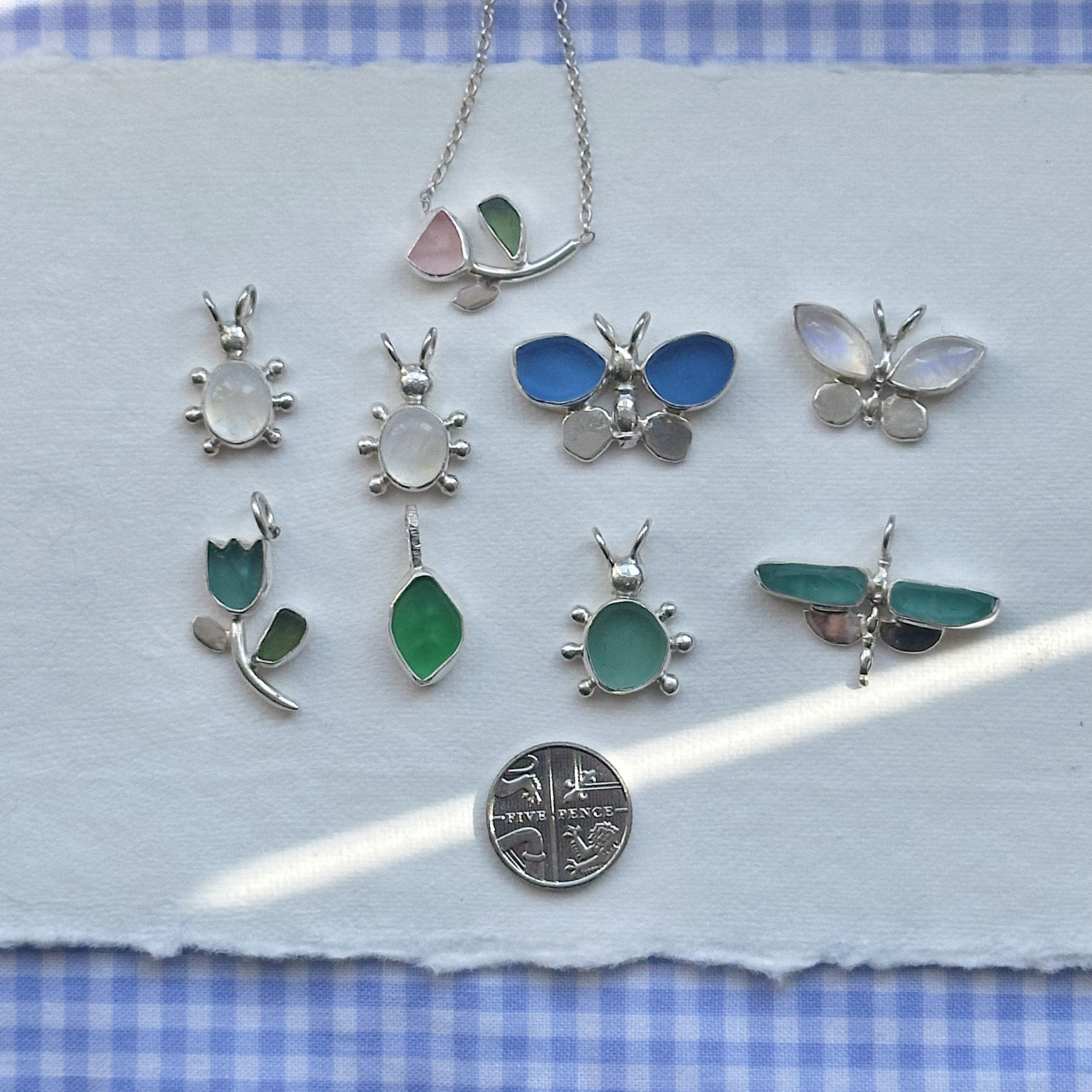 Moonstone butterfly pendant