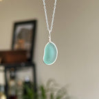 Sea glass wire wrap pendant