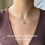 Vintage pottery charm + chain