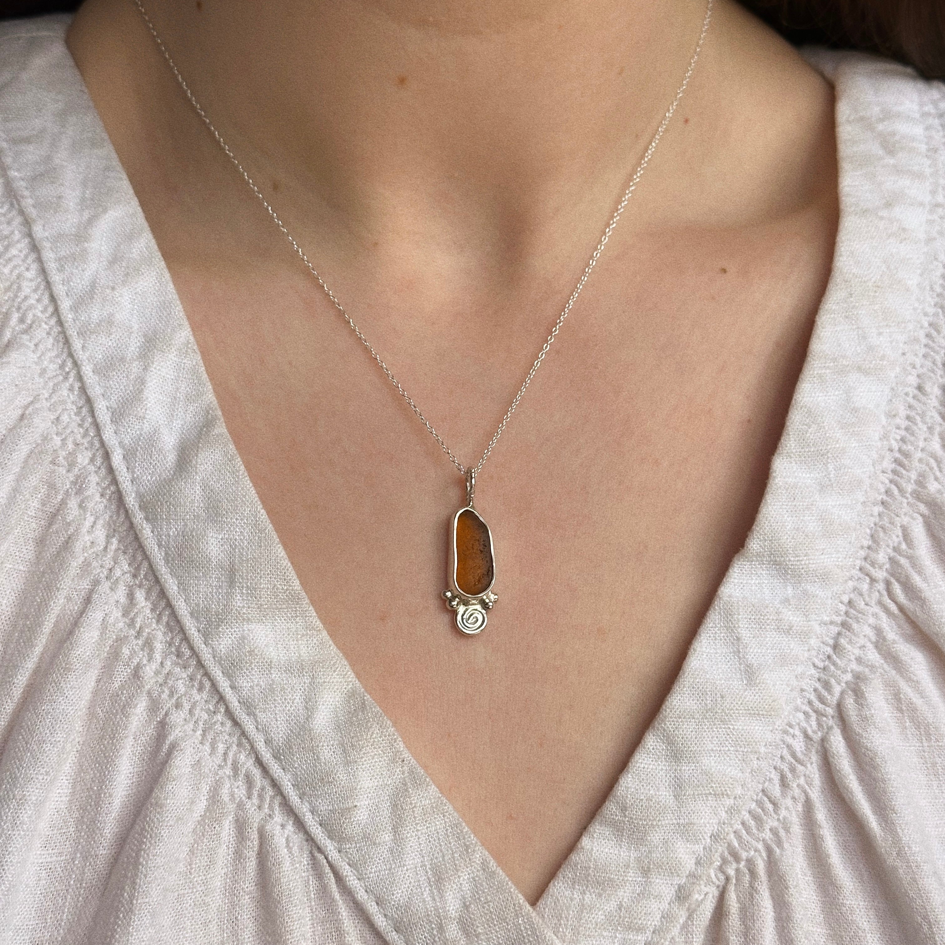 Sea glass pendant No. 7