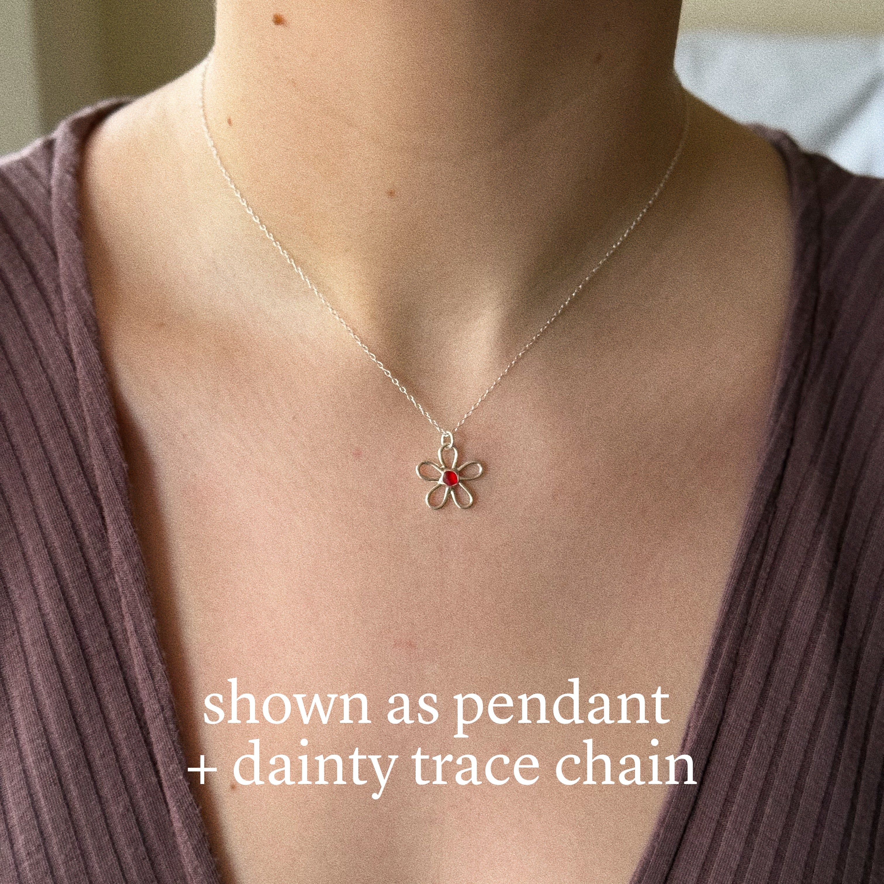 Classic sea glass flower + chain