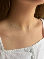 Dainty trace charm keeper chain