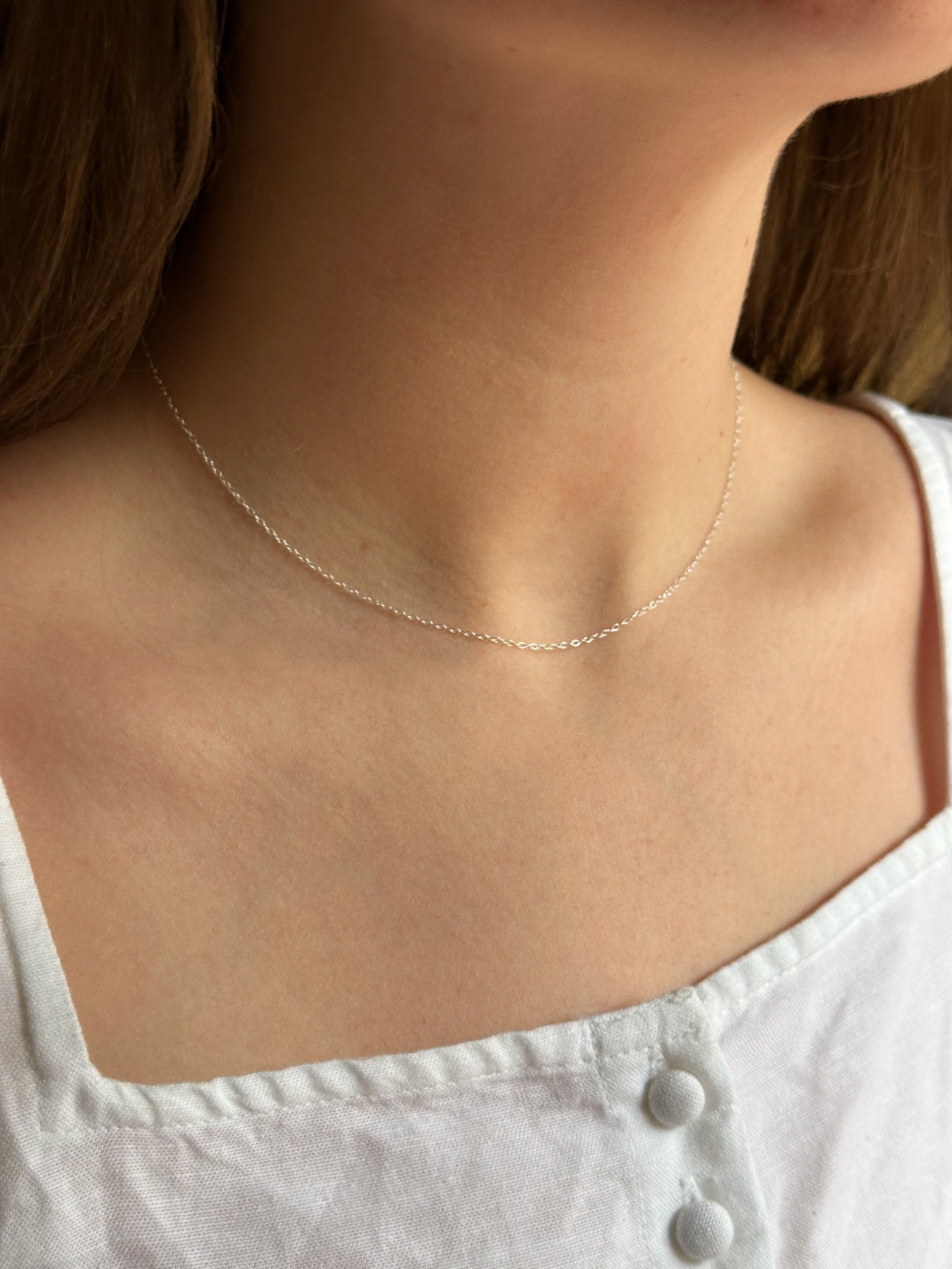 Dainty trace charm keeper chain