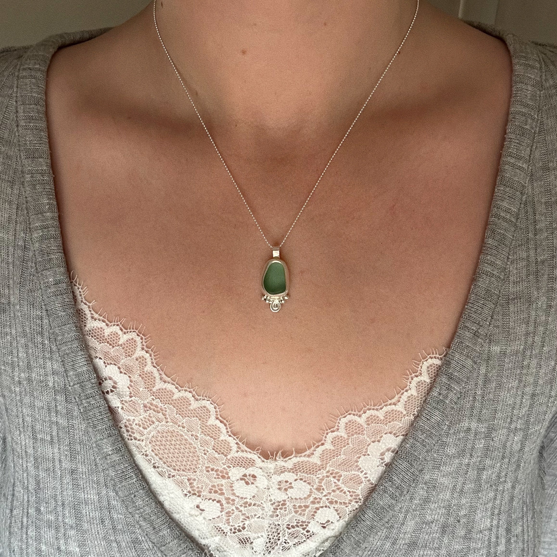 Artefact sea glass necklace No. 9