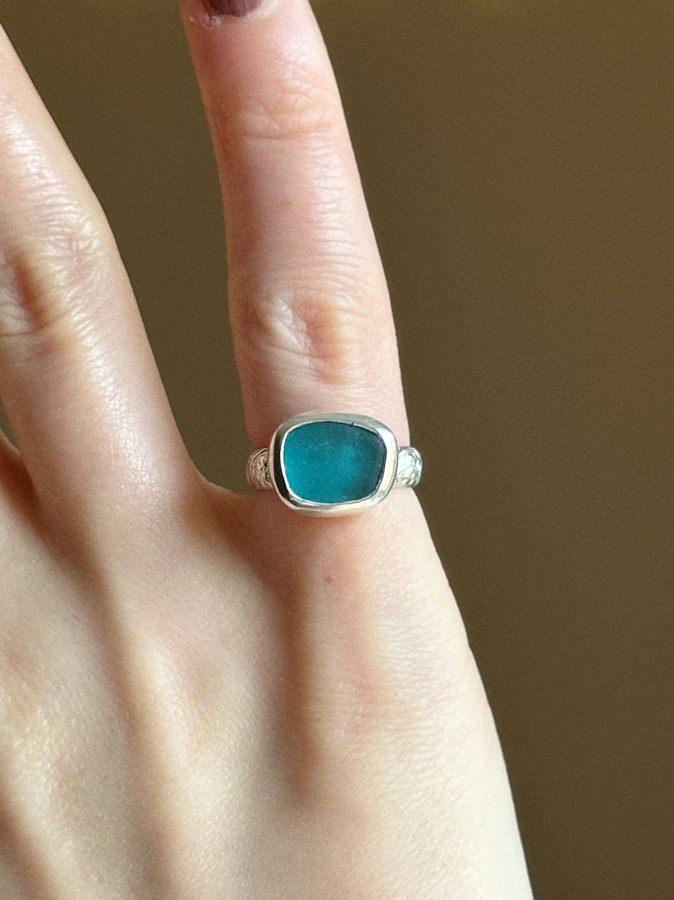 Sea glass ring