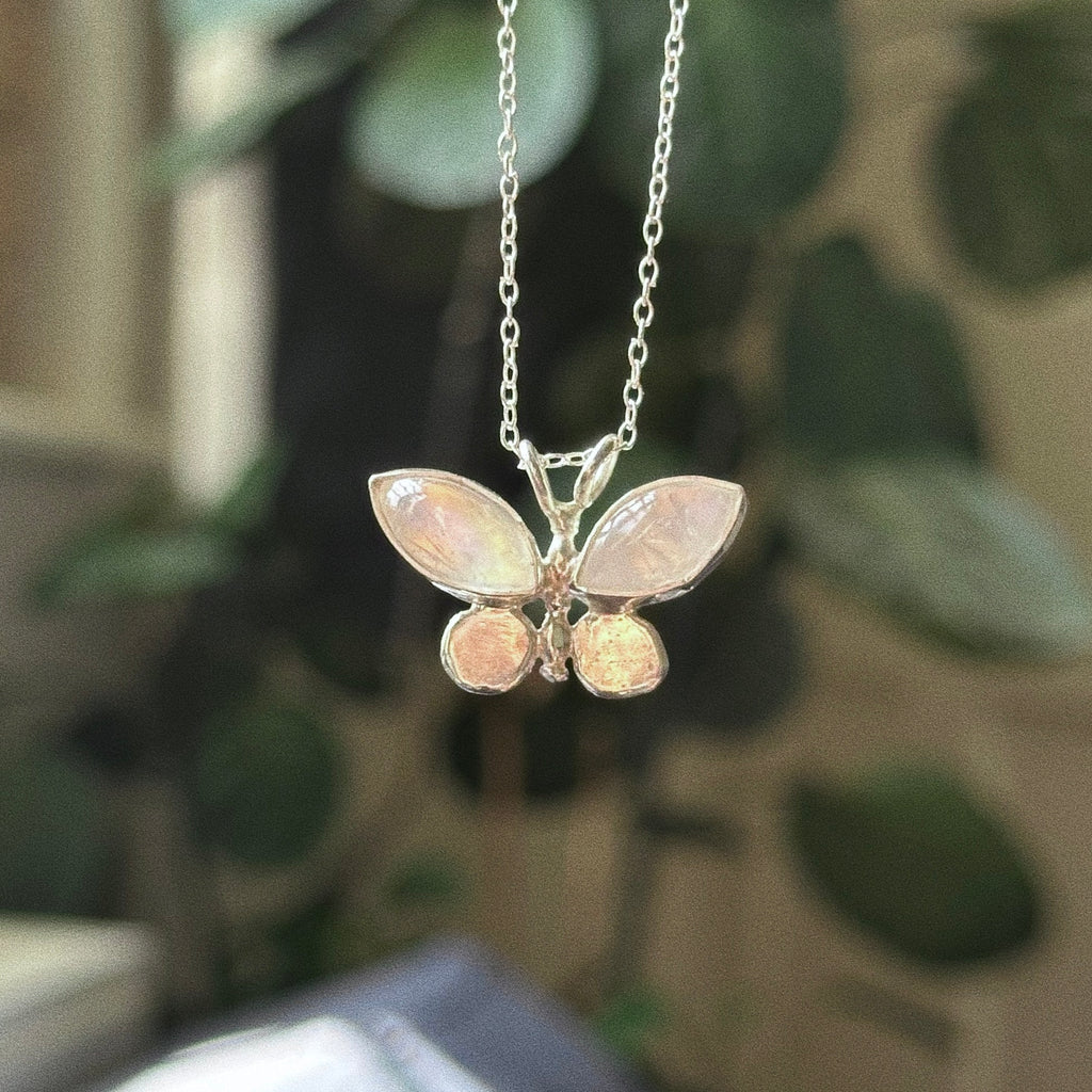 Moonstone butterfly pendant