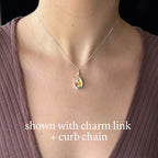 Vintage pottery charm + chain