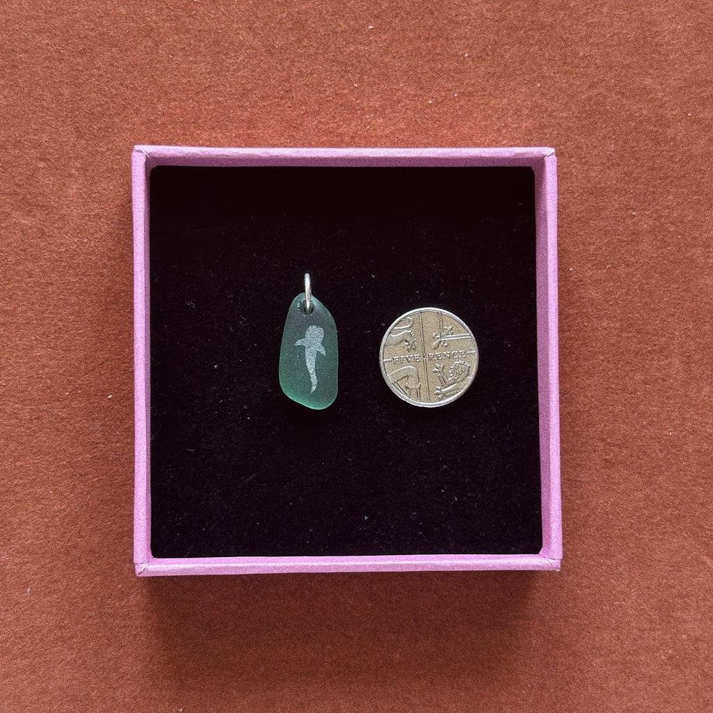 Whale shark silhouette pendant No. 2