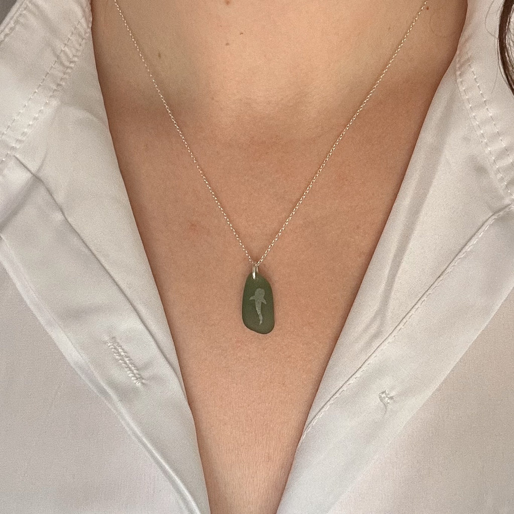 Whale shark silhouette pendant No. 2
