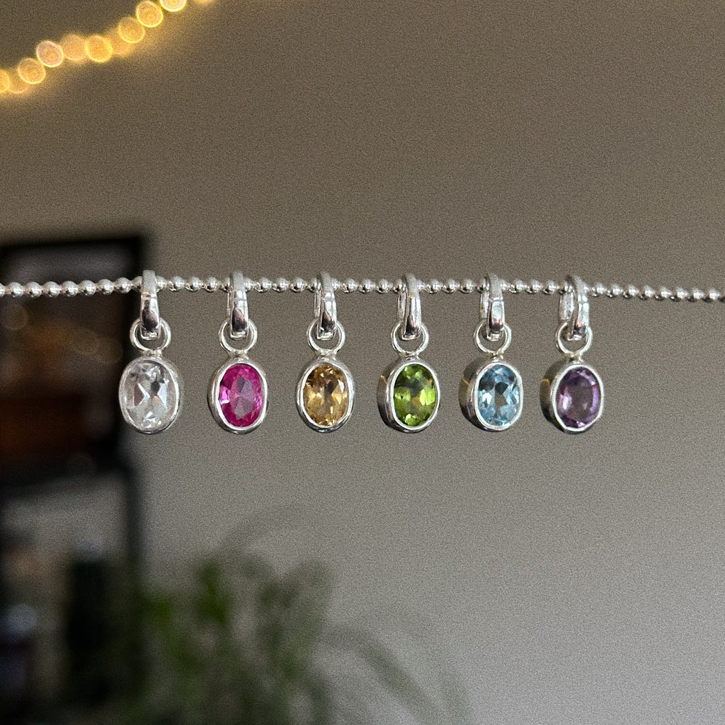 Gemstone charm + chain