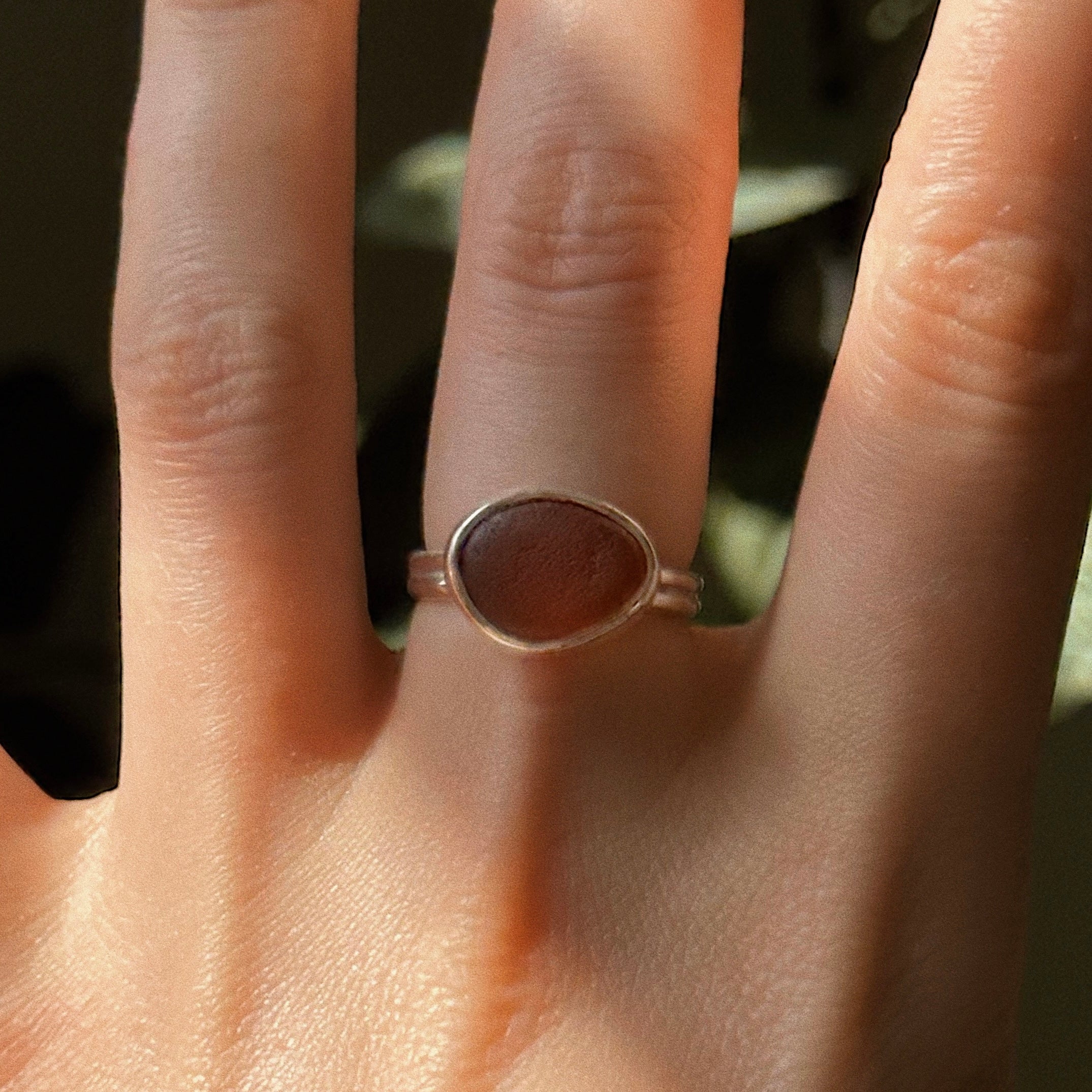Sea glass ring No. 6 ~ UK L / US 5.5