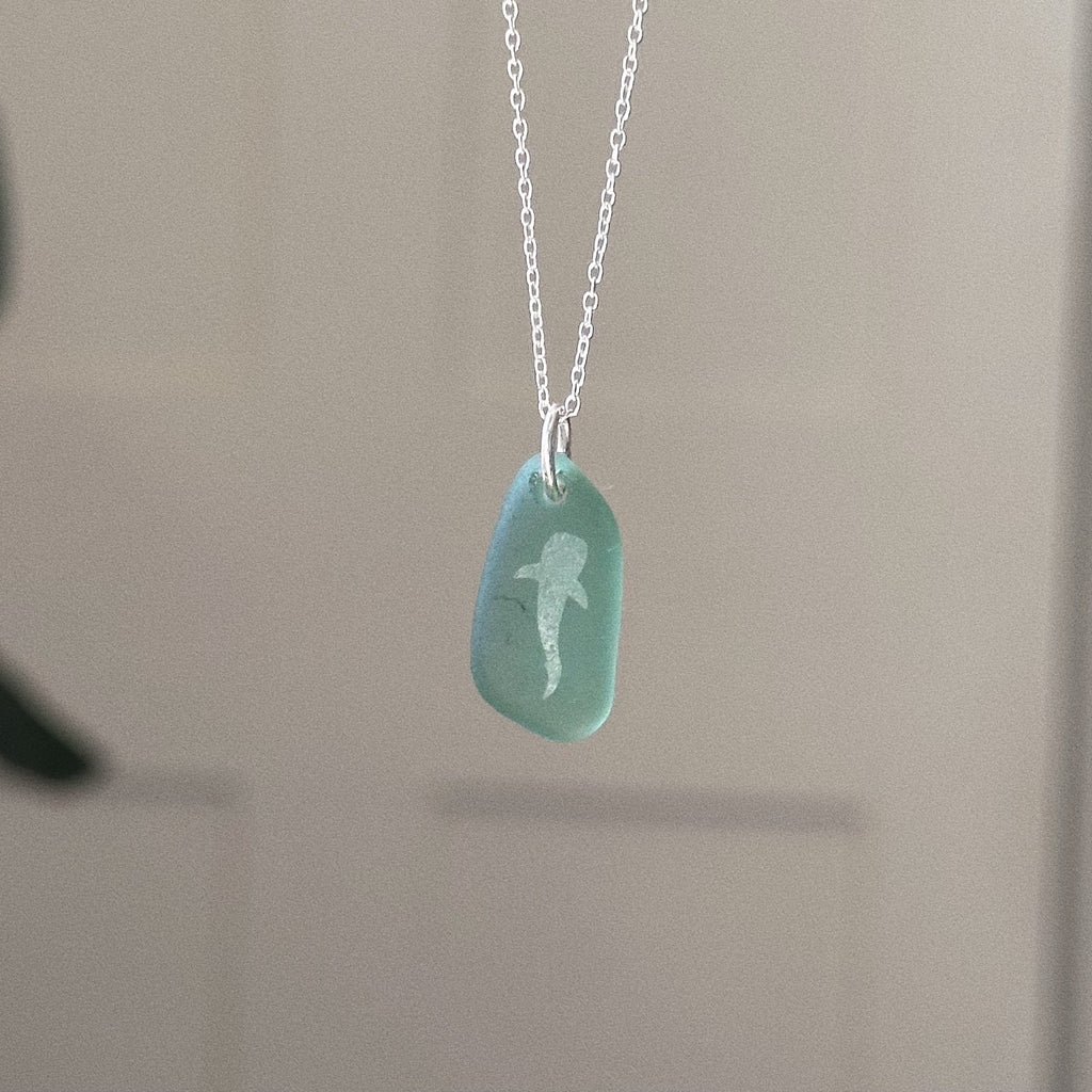 Whale shark silhouette pendant No. 2