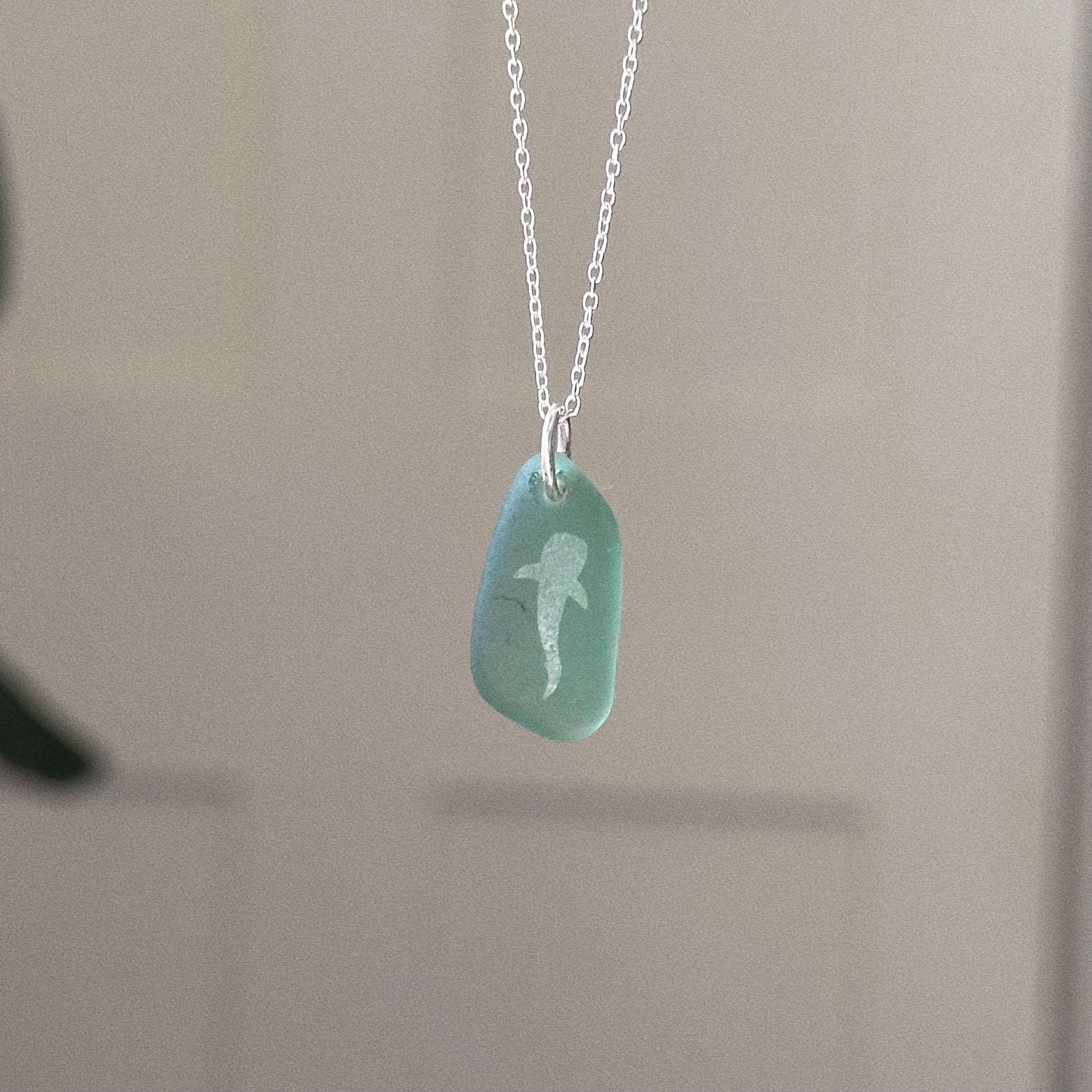 Whale shark silhouette pendant No. 2