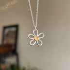 Classic sea glass flower + chain