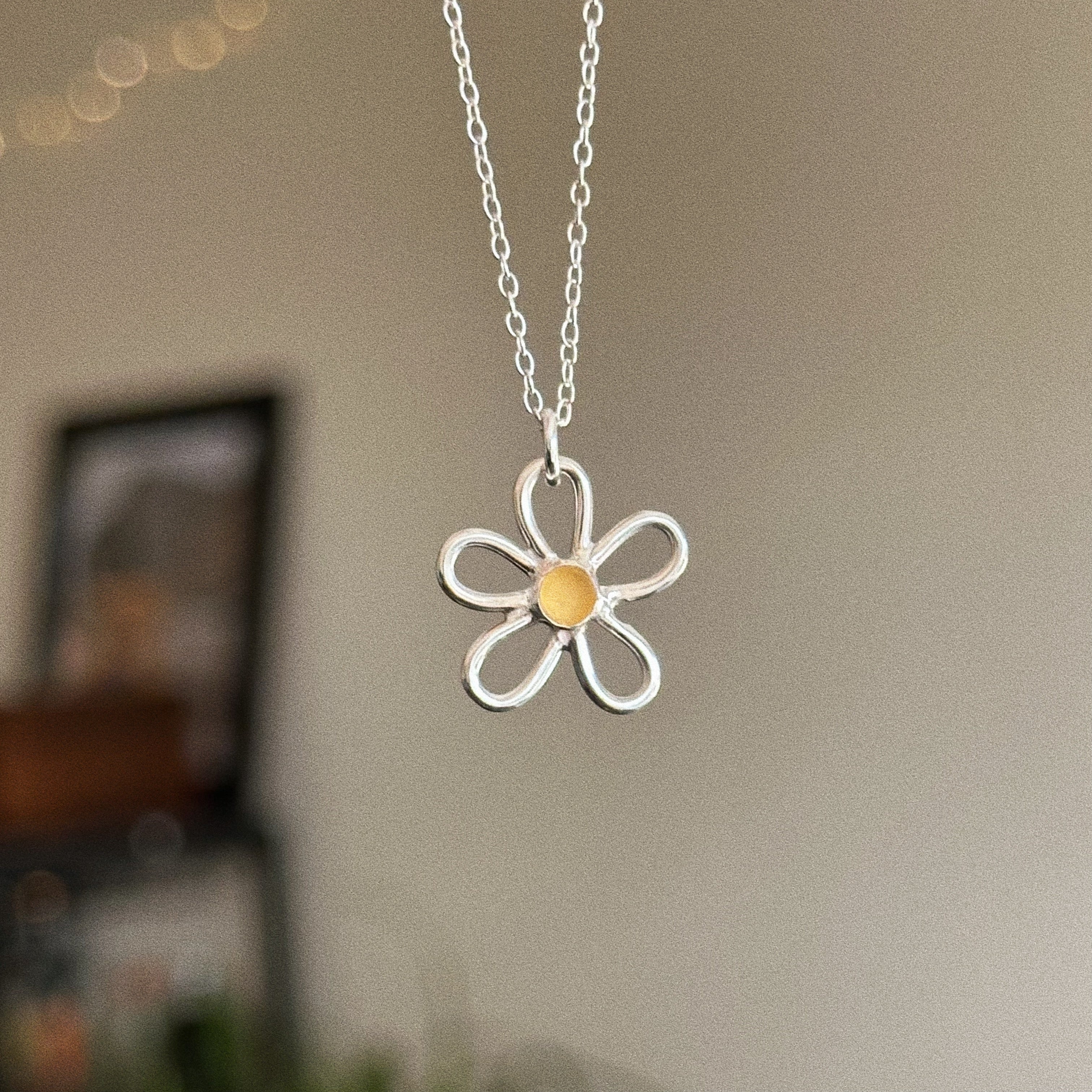Classic sea glass flower + chain