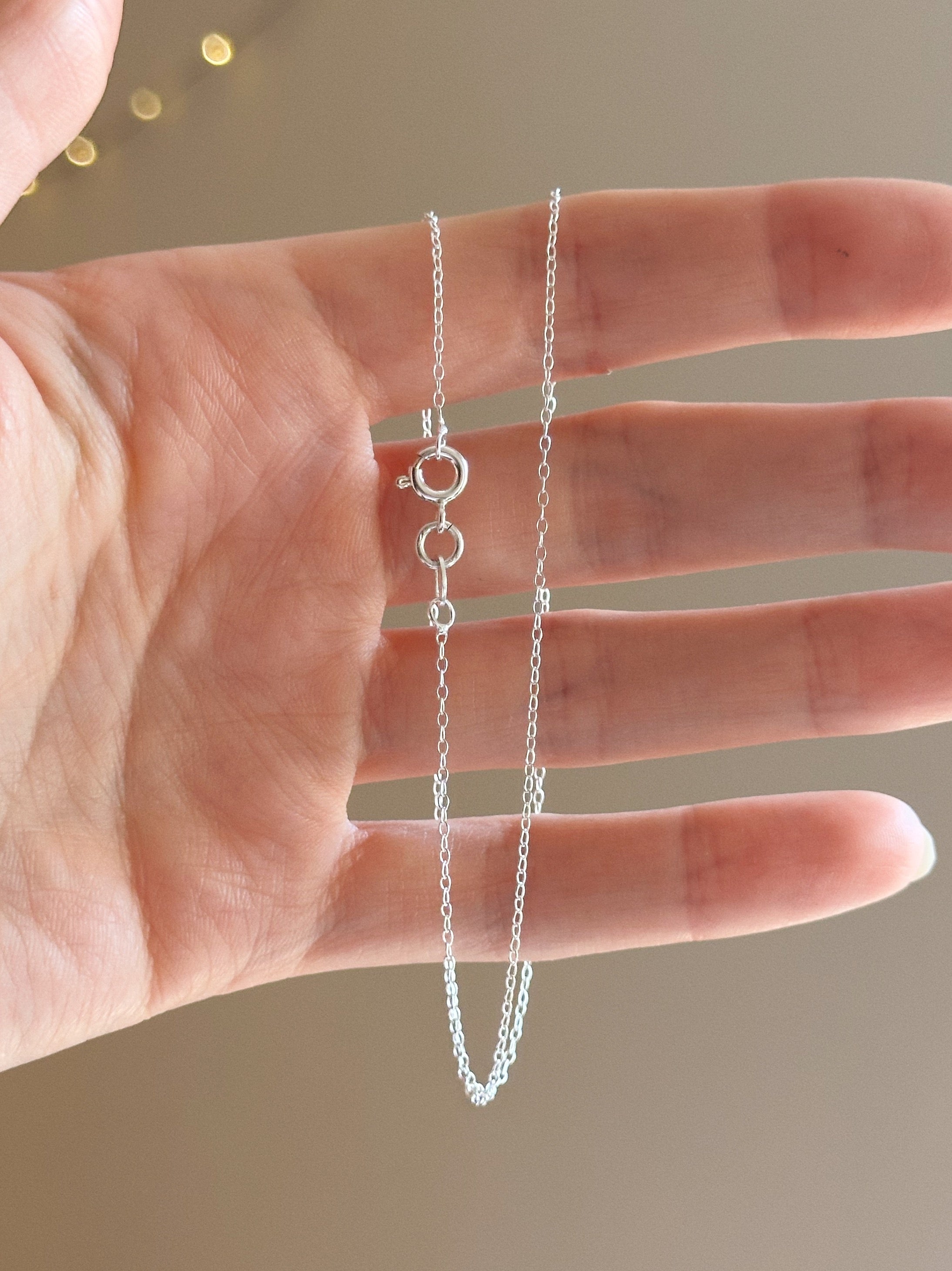Dainty trace charm keeper chain