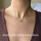 Mini simple sea glass pendant + chain