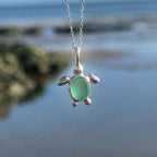 Sea glass turtle pendant No. 13