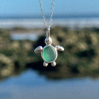 Sea glass turtle pendant No. 6