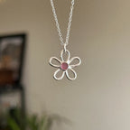 Classic sea glass flower + chain