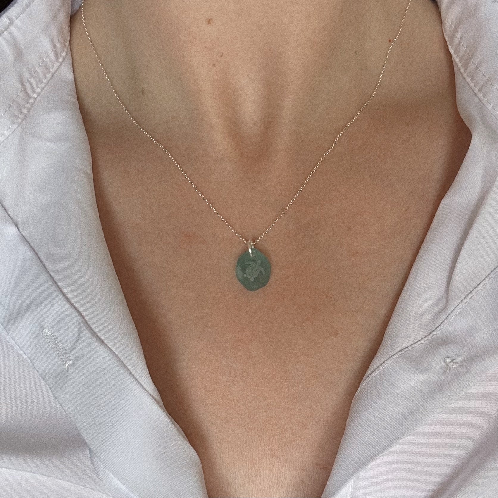 Turtle silhouette pendant No. 4