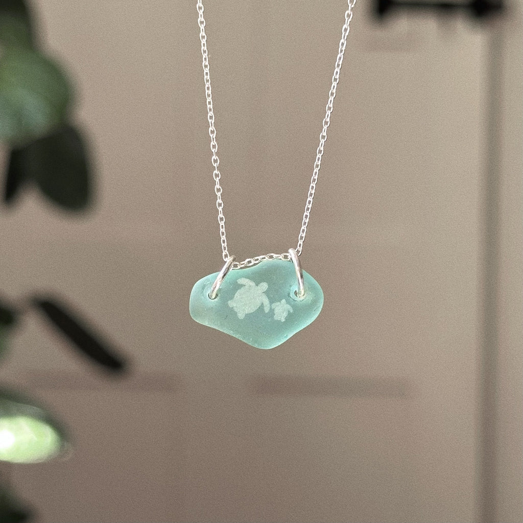 Turtle silhouette pendant No. 7
