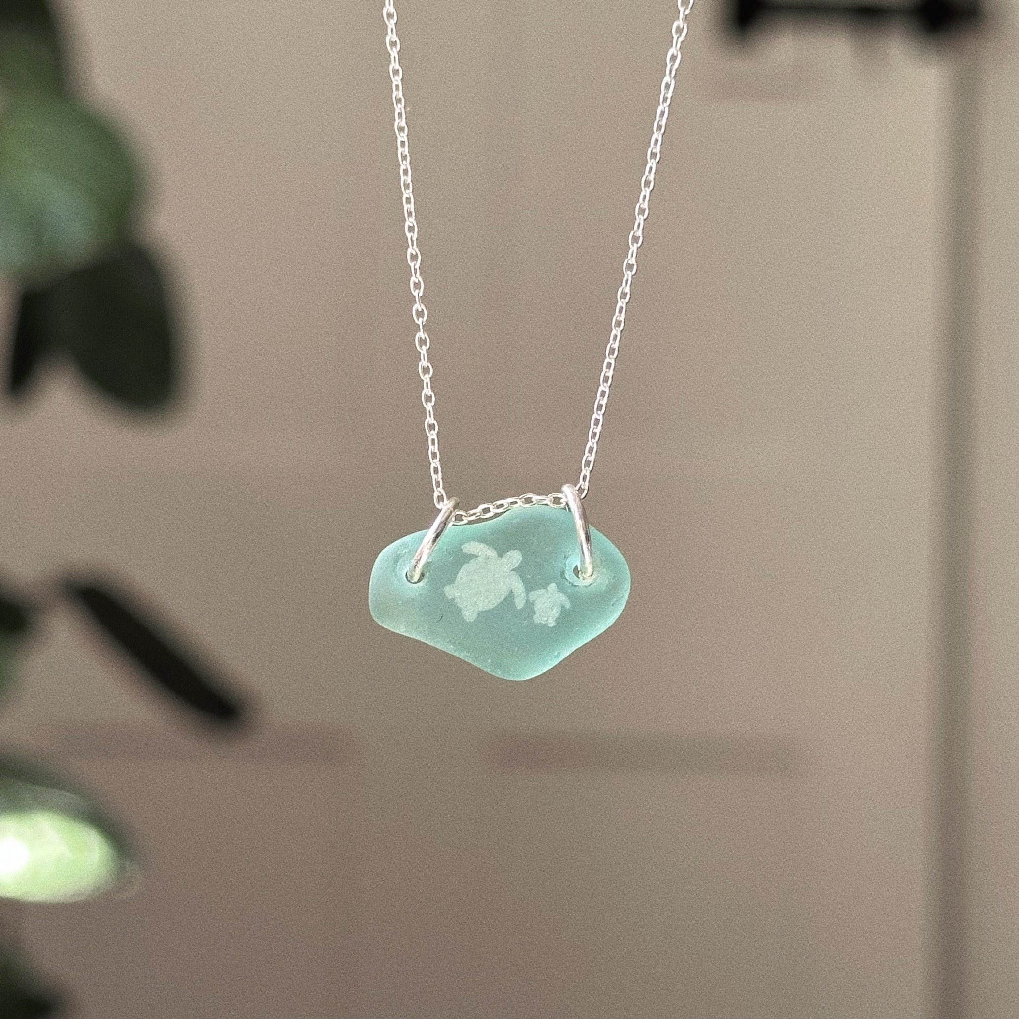 Turtle silhouette pendant No. 7