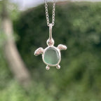 Sea glass turtle pendant No. 3