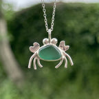 Sea glass crab pendant No. 3