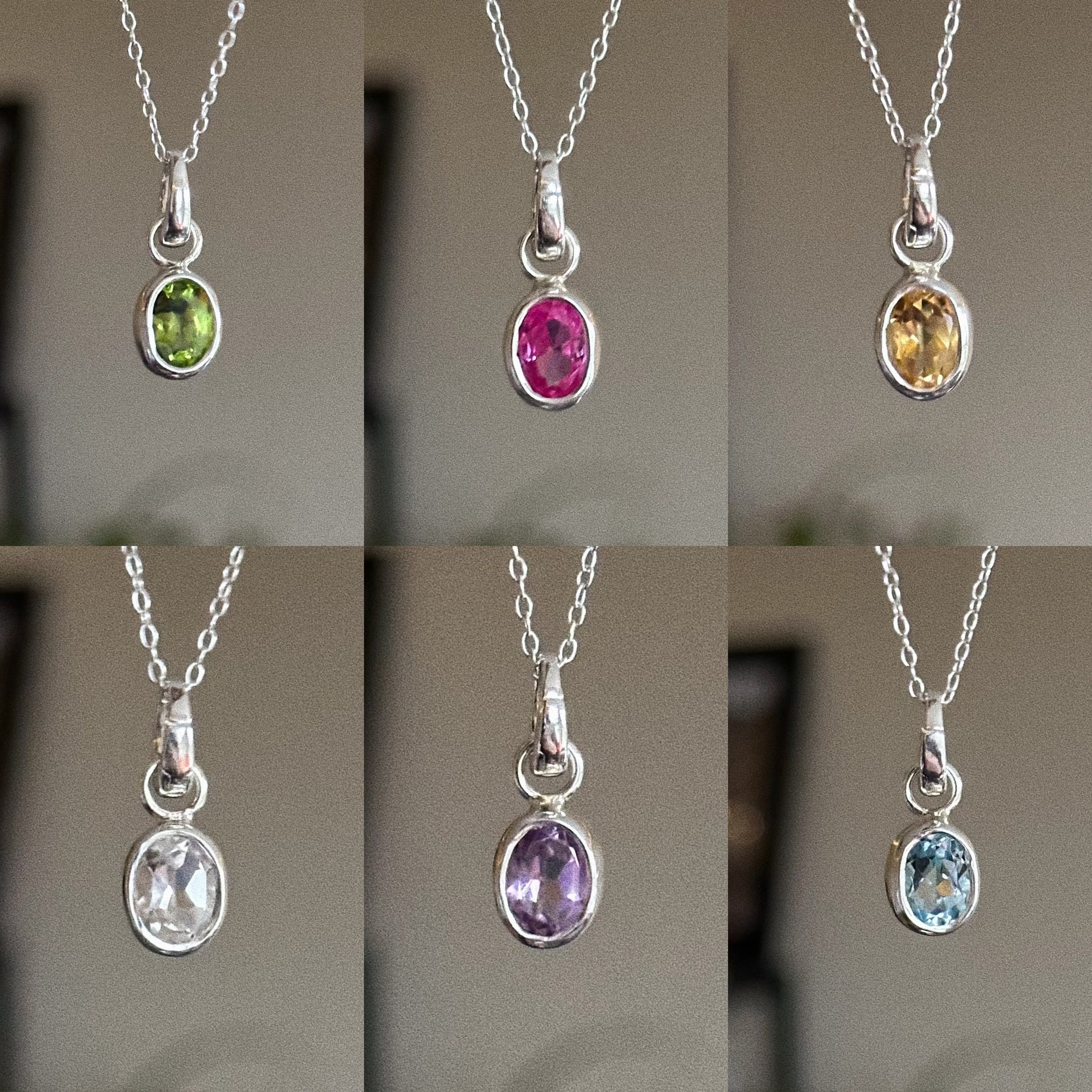 Gemstone charm + chain